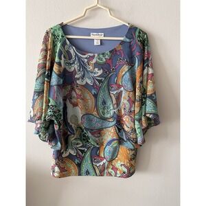 Northstyle Blouse Women's M Paisley Colorful Tank Top Lining Boho Relaxed Artsy